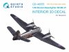 Quinta Studio QD+48555 Bristol Beaufighter NF.Mk.VI 3D-Printed & coloured Interior on decal paper (Tamiya) (with 3D-printed resin parts) 1/48